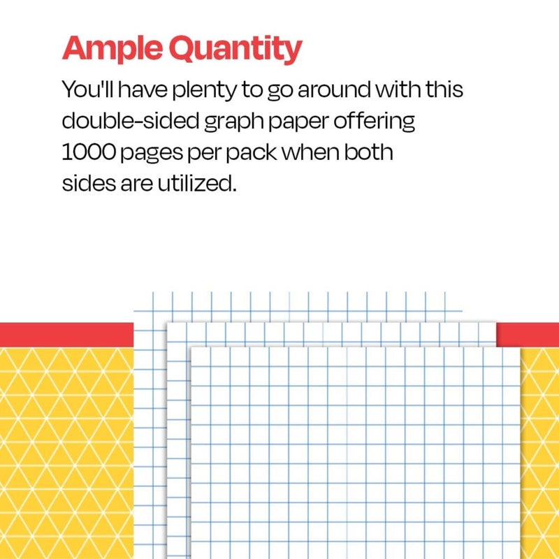 School Smart Graph Papers - 8-1/2 x 11 , 1/4 Rule, Two Sides - Pack of 500, White - Image 3